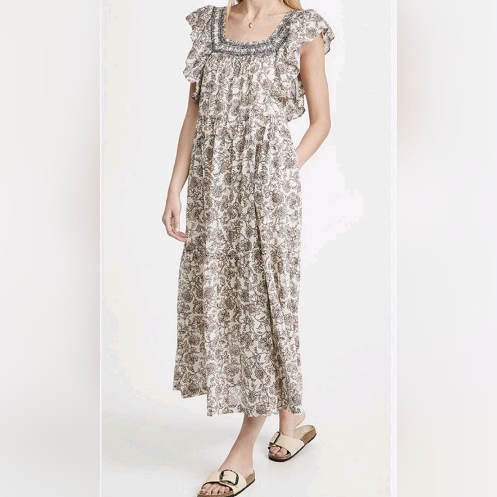 Free People Black and White Floral Maxi Dress